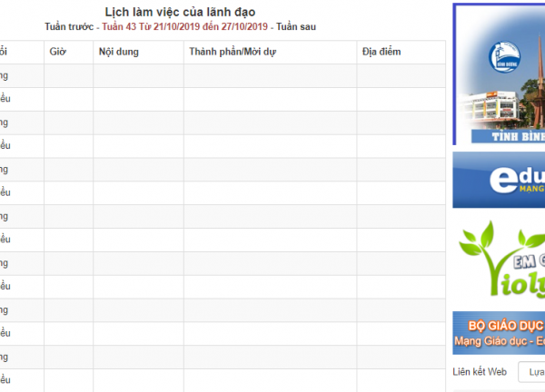 Module quản lý lịch công tác