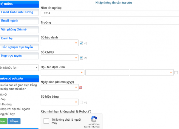 Phần mềm tra cứu văn bằng