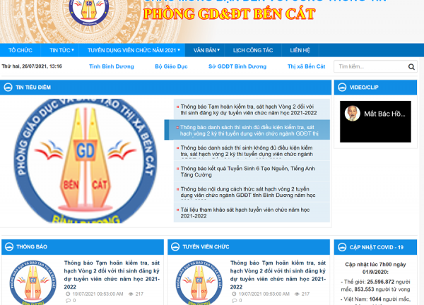 Cổng TT PGD Bến Cát