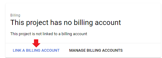 Chọn link a billing account