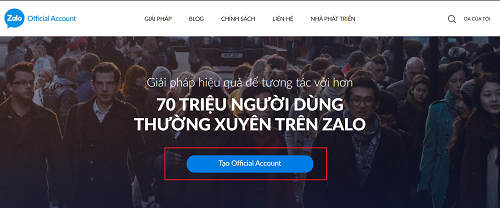 Tạo Official Account
