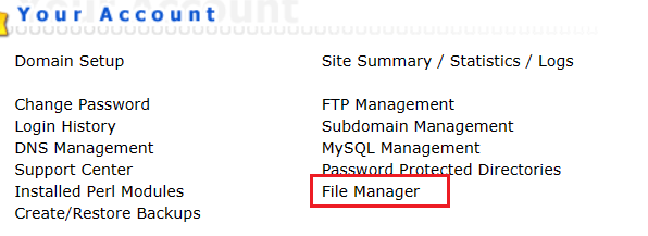 File Manager trong DirectAdmin